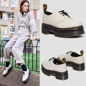 Dr. Martens Audrick Platform Derby Oxford 3-Eye SHOES Size 37 6 Leather NEW $160